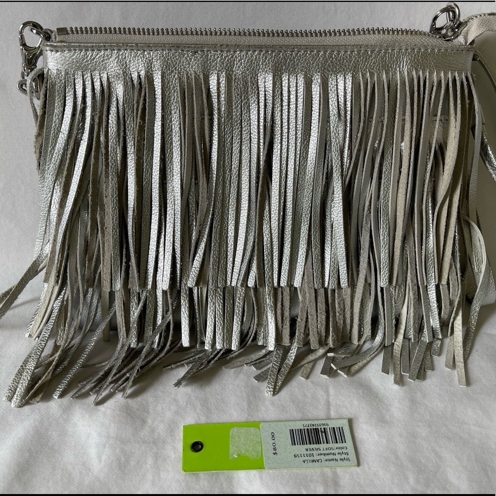 Sam Edelman Metallic Silver Fringe crossbody! Style name:Camilla
